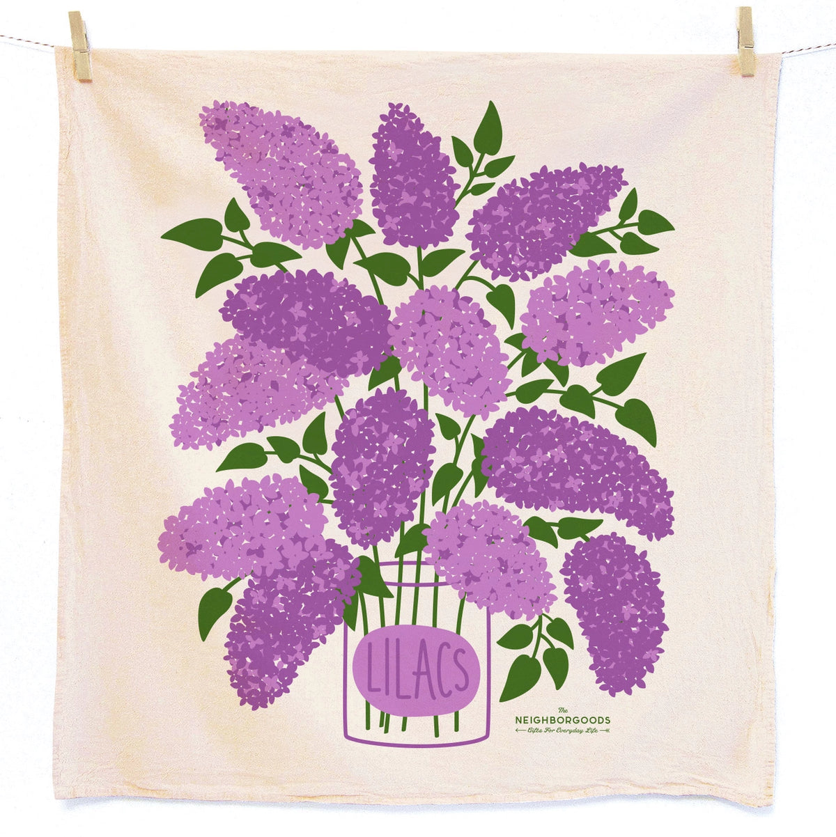 The Neighborgoods Lilac Purple and Mint tea towel set