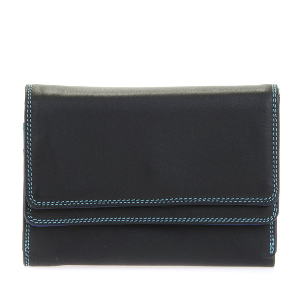 Double flap purse/wallet black pace is a colorful unique accessory with card and note section, id window, handy mini pen and a loose change pocket.