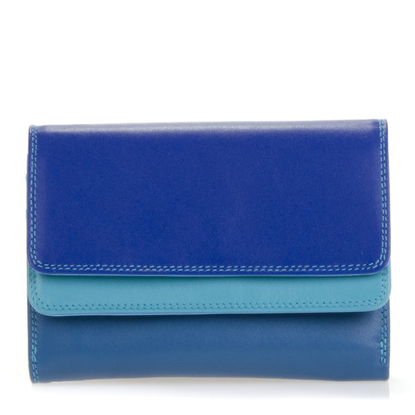 Double flap purse/wallet seascape is a colorful unique accessory with card and note section, id window, handy mini pen and a loose change pocket.