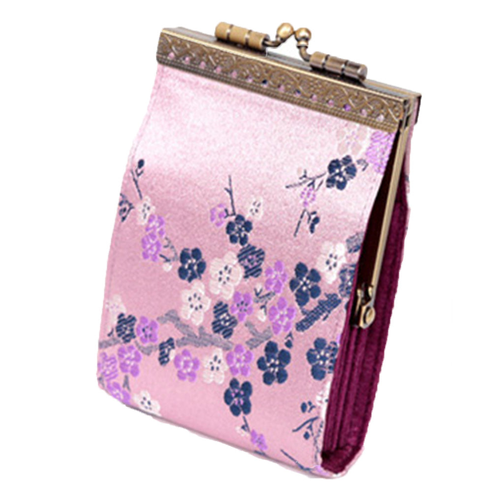 Cathayana pink cherry blossom RFID fabric card holder