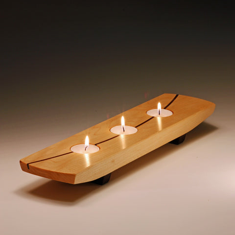 Tea light centerpiece by ThomasWork is an artisan handmade piece of art which holds 3 tea lights. Made in the U.S.A.