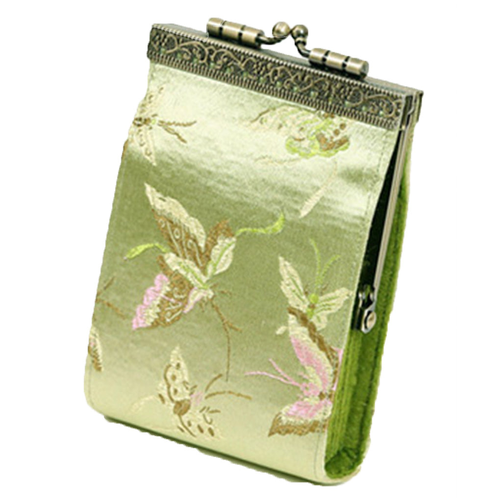 fabric RFID card holder gold butterfly