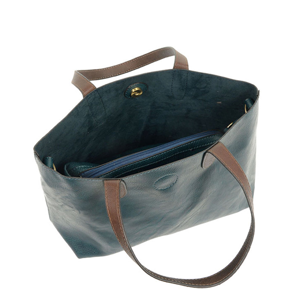 Joy Accessories Mariah handbag dark turquoise open
