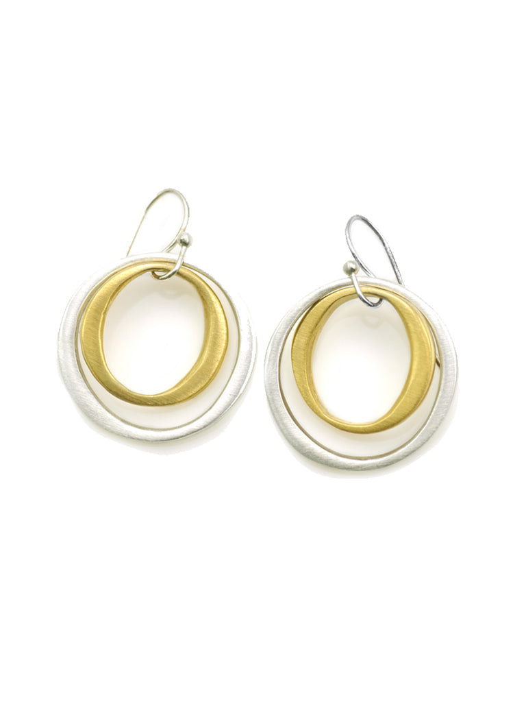 Philippa Roberts double circles sterling silver and gold vermeil earrings