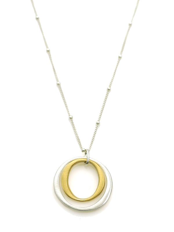 Philippa Roberts double circles sterling silver and gold vermeil necklace