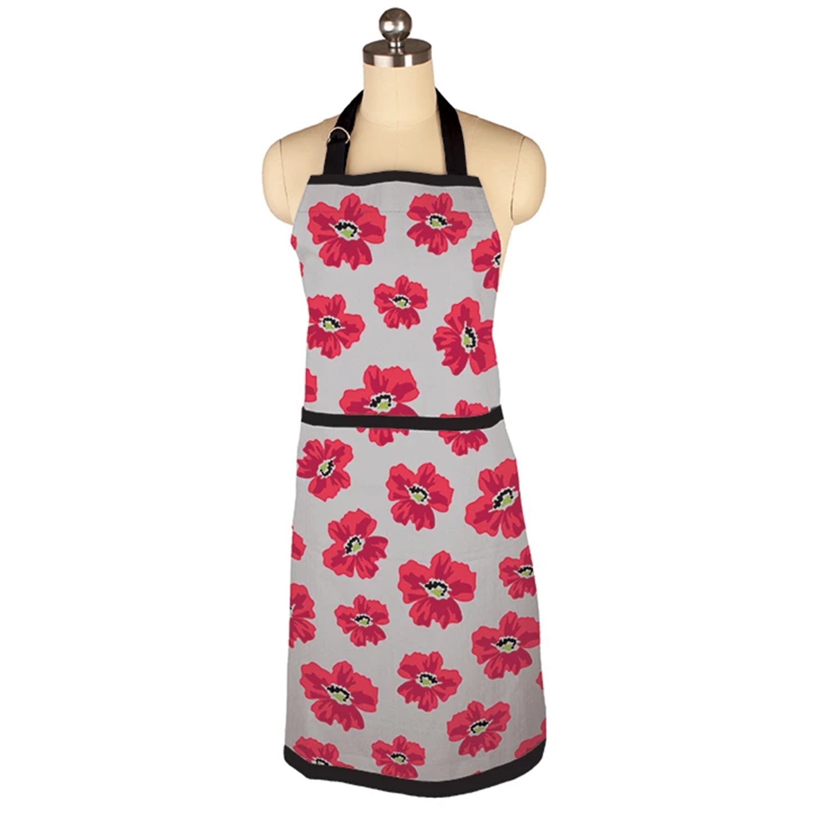 Mu Kitchen poppy print cotton apron