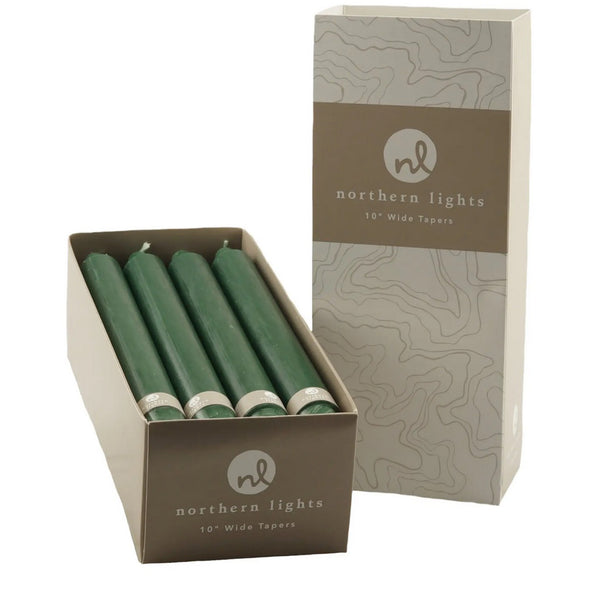 7 inch taper candles box of 12 hunter green