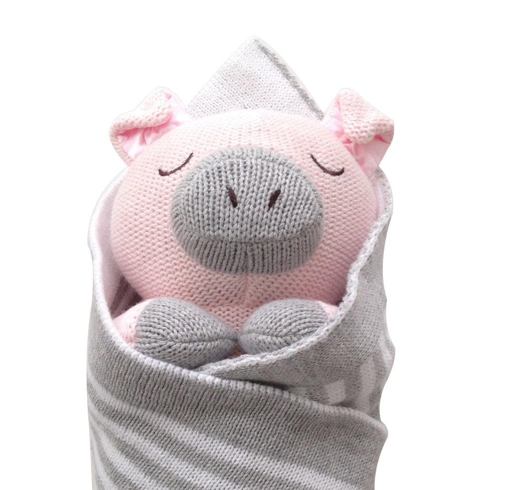 Penny the Piglet Baby Burrito Baby Gift Close Up
