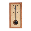 Sabbath Day Woods tall wooden box clock.  Made of sustainable cherry and maple. Pendulum.