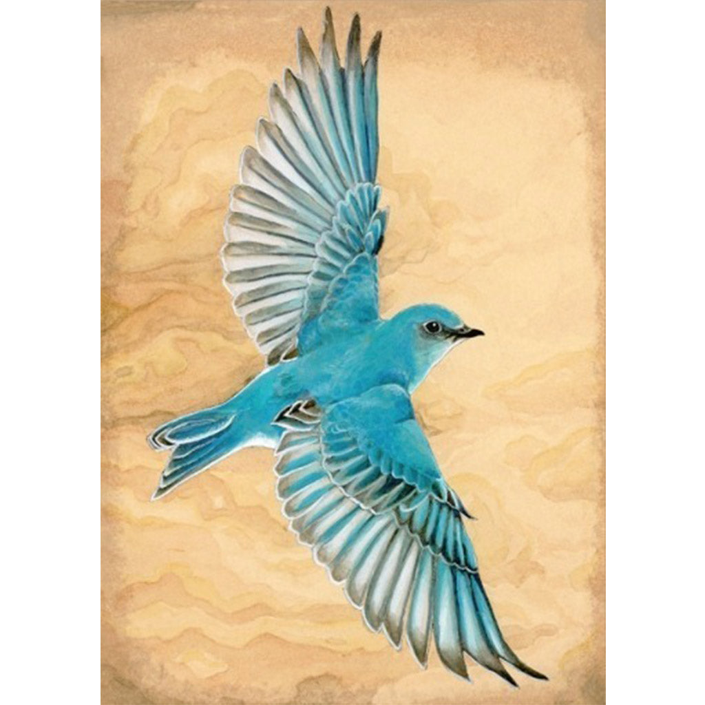 Mountain Bluebird Print by Amy Rose Moore.  From original watercolor, gouache and ink painting.