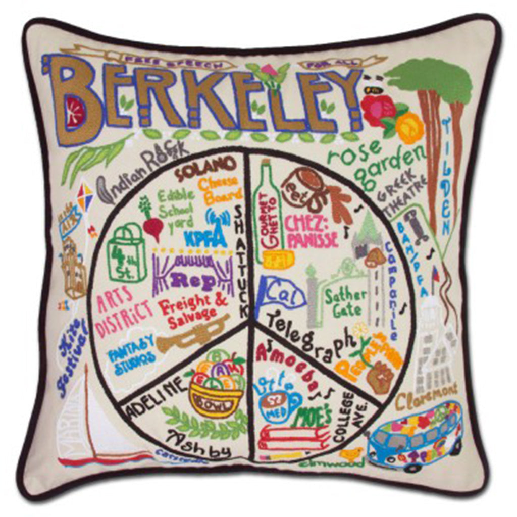 Catstudio hand embroidered Berkeley pillow