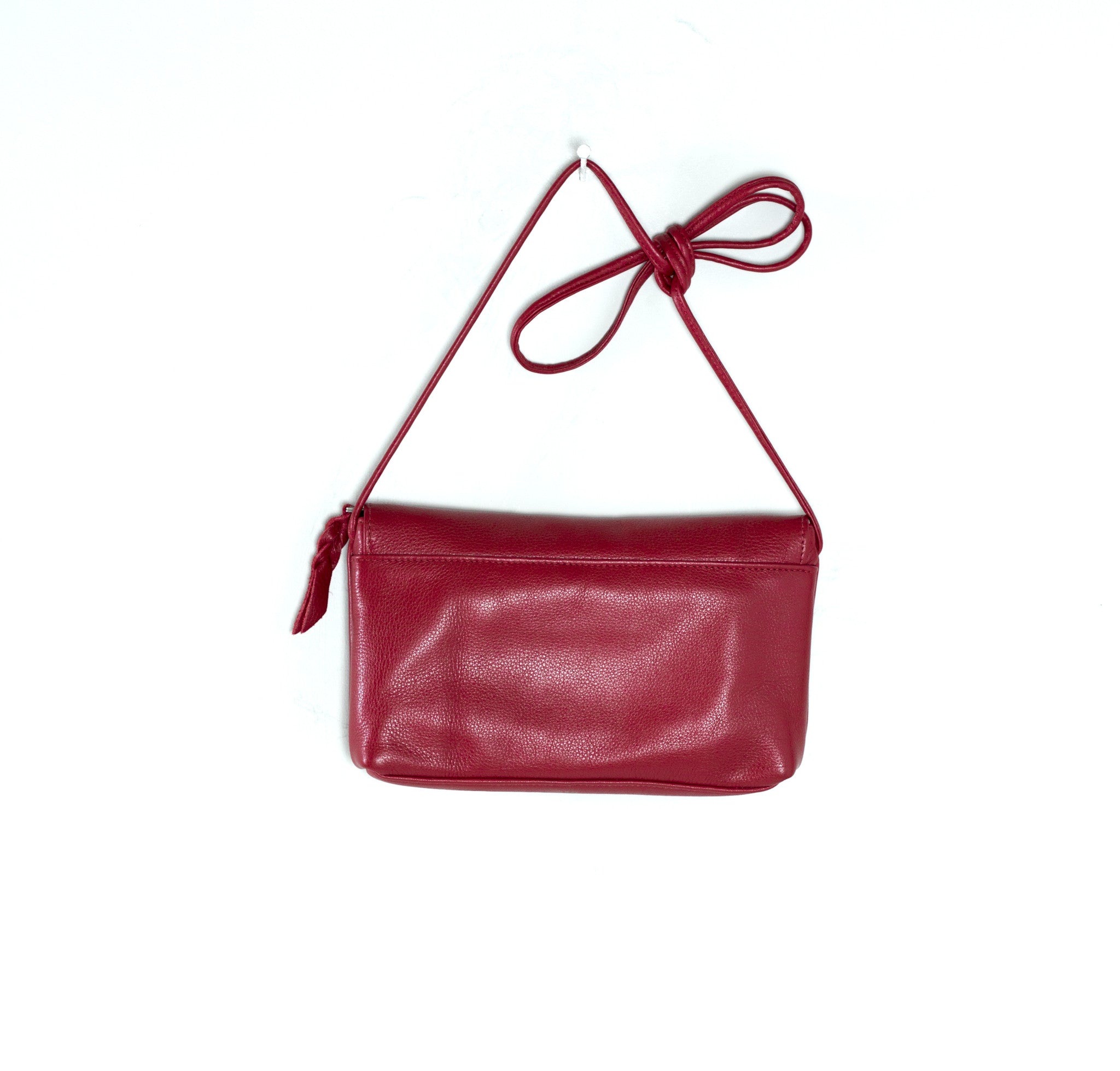 small leather crossbody bag red
