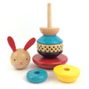 Petit Collage wooden bunny stacking toy pieces